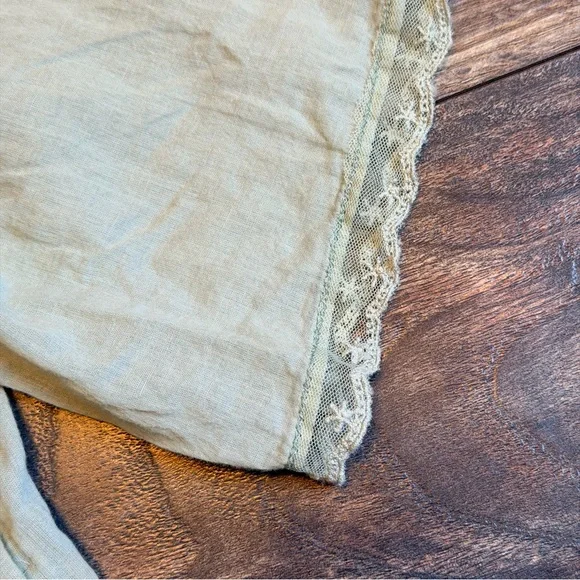 Free People Sage Green Lightweight Lace-Trim Blouse - Picture 10 of 14